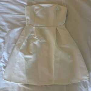 Princess Polly White Satin Strapless Mini Dress